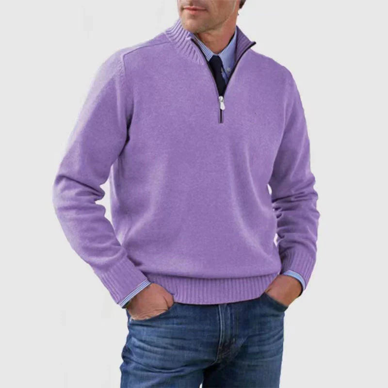 Men's pullover with half zip – cozy and modern