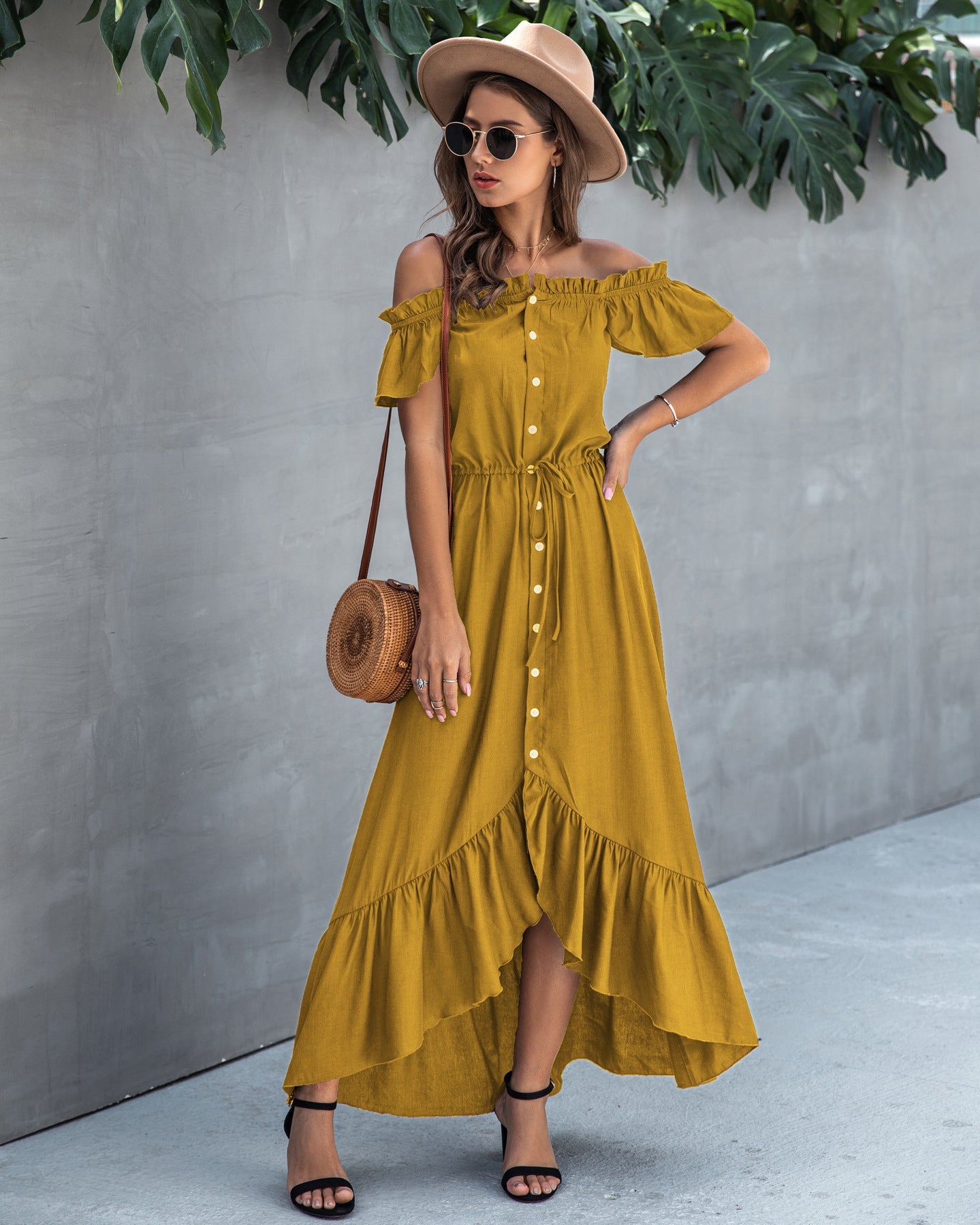 Long dress with buttons