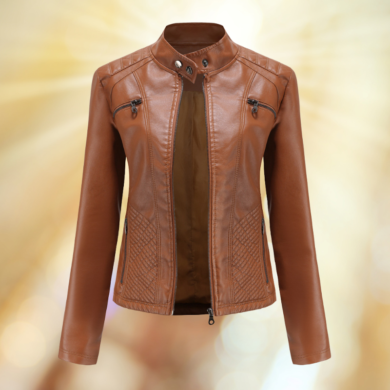 Comfortable women's leather transition jacket