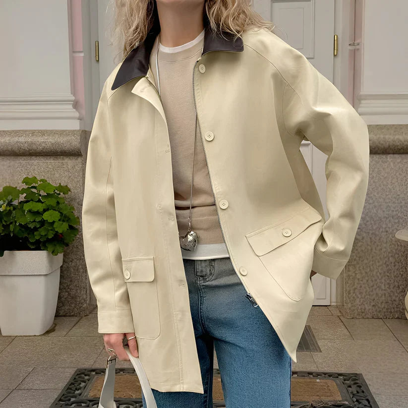 Eireen stylish relaxed polo-collar jacket – women