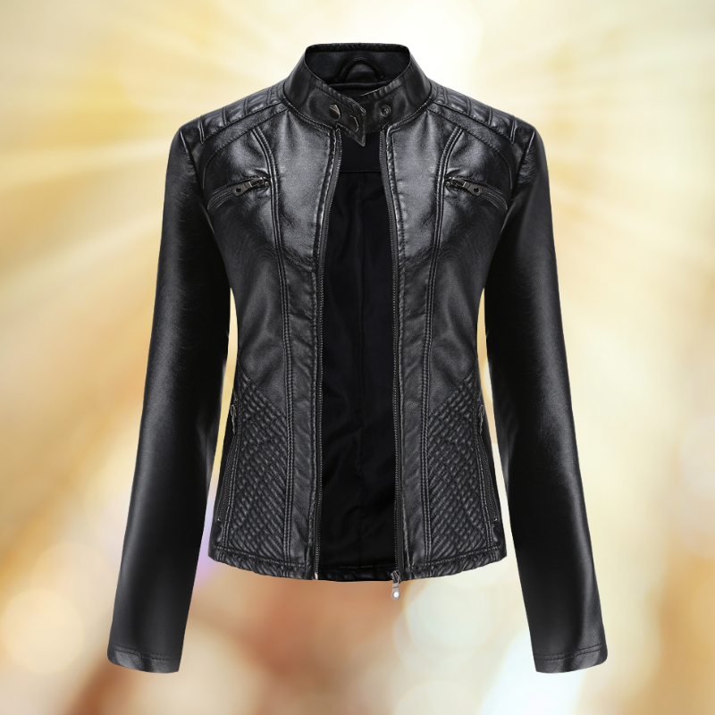 Comfortable women's leather transition jacket