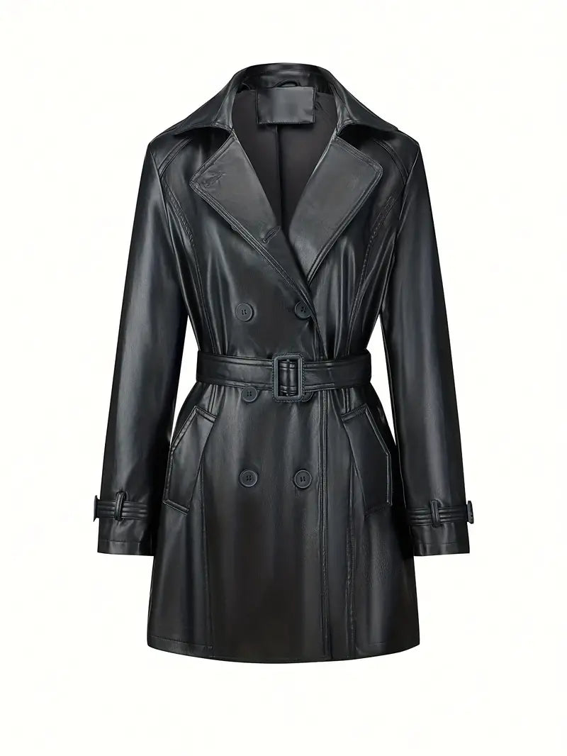 Lexi | Casual Leather Trench Coat