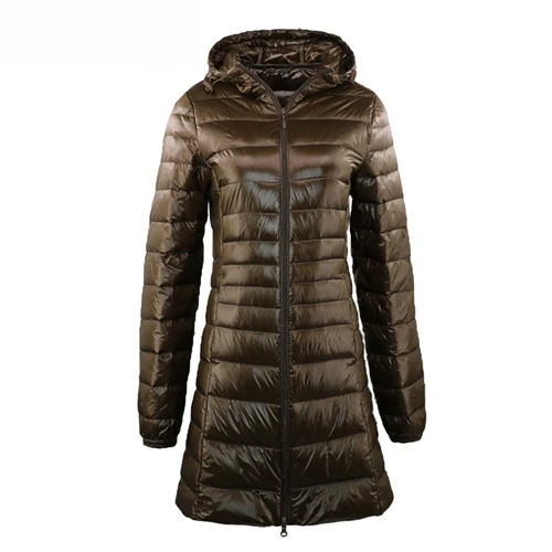 Sandra | Long Down Jacket with Hood for Women