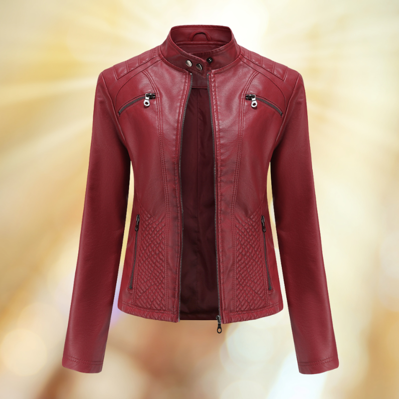 Comfortable women's leather transition jacket