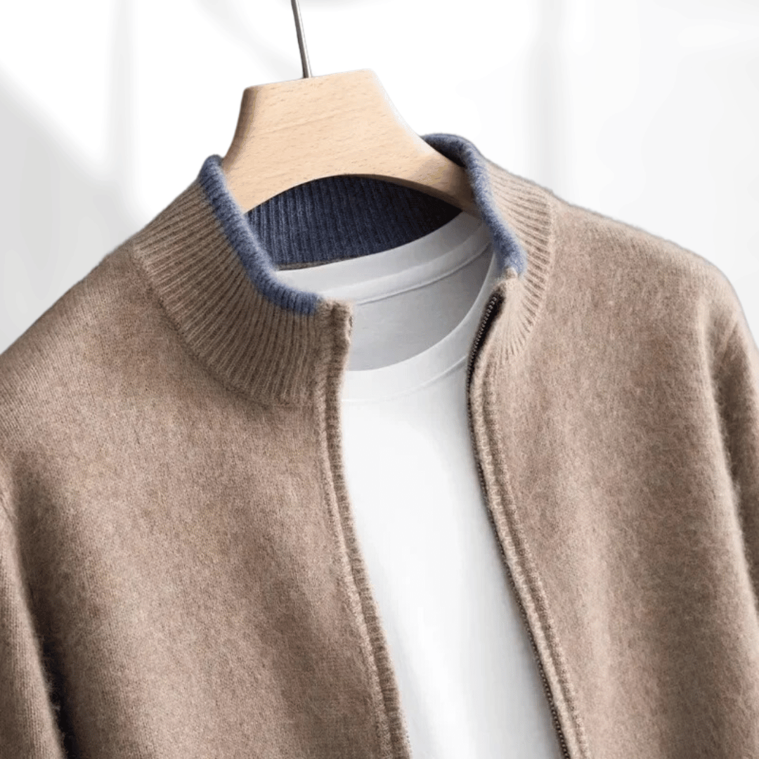The Amari Cashmere Zip Jacket