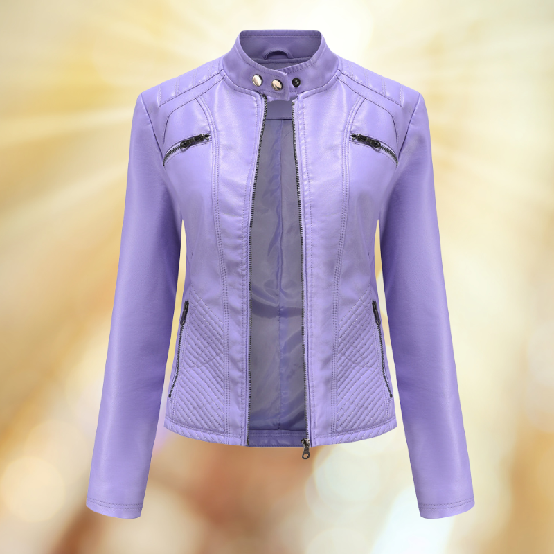 Comfortable women's leather transition jacket
