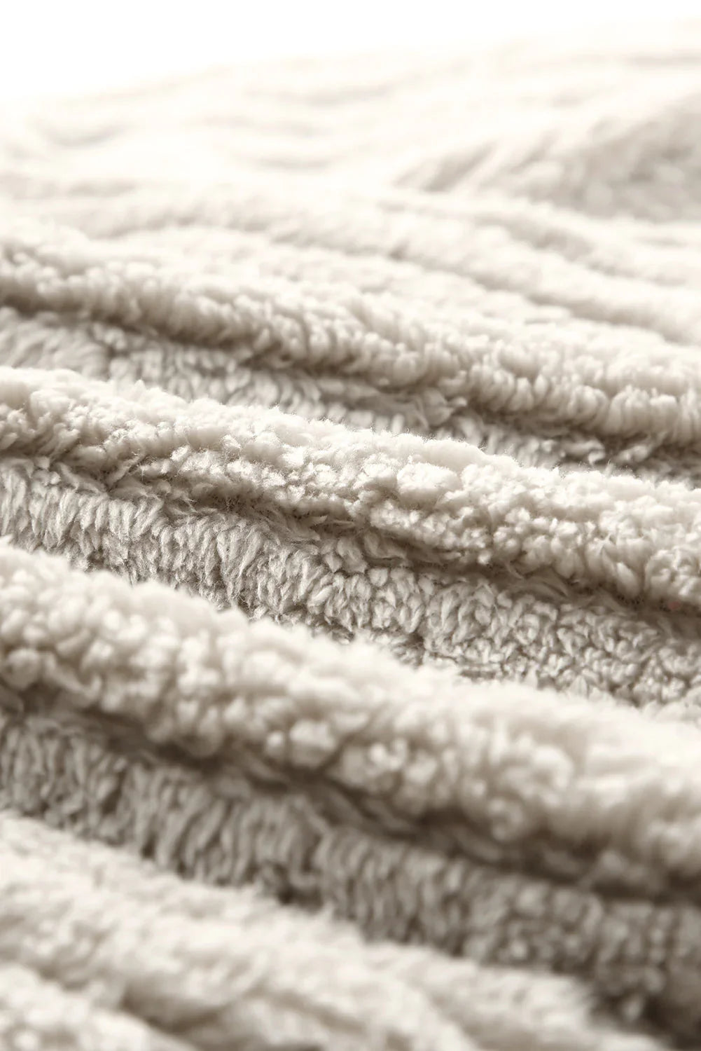 Plain plush fleece jacket with button placket