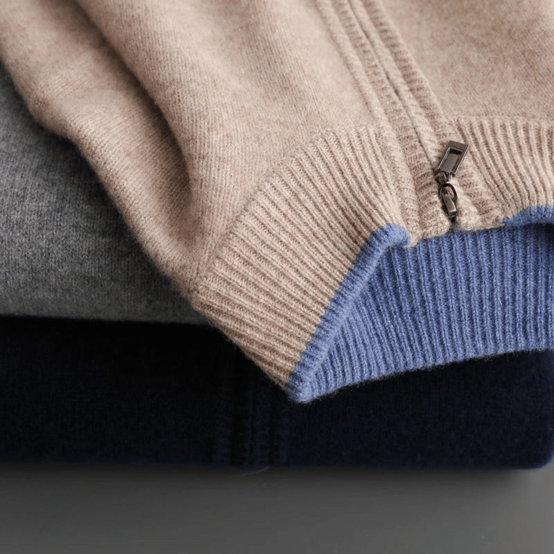 The Amari Cashmere Zip Jacket