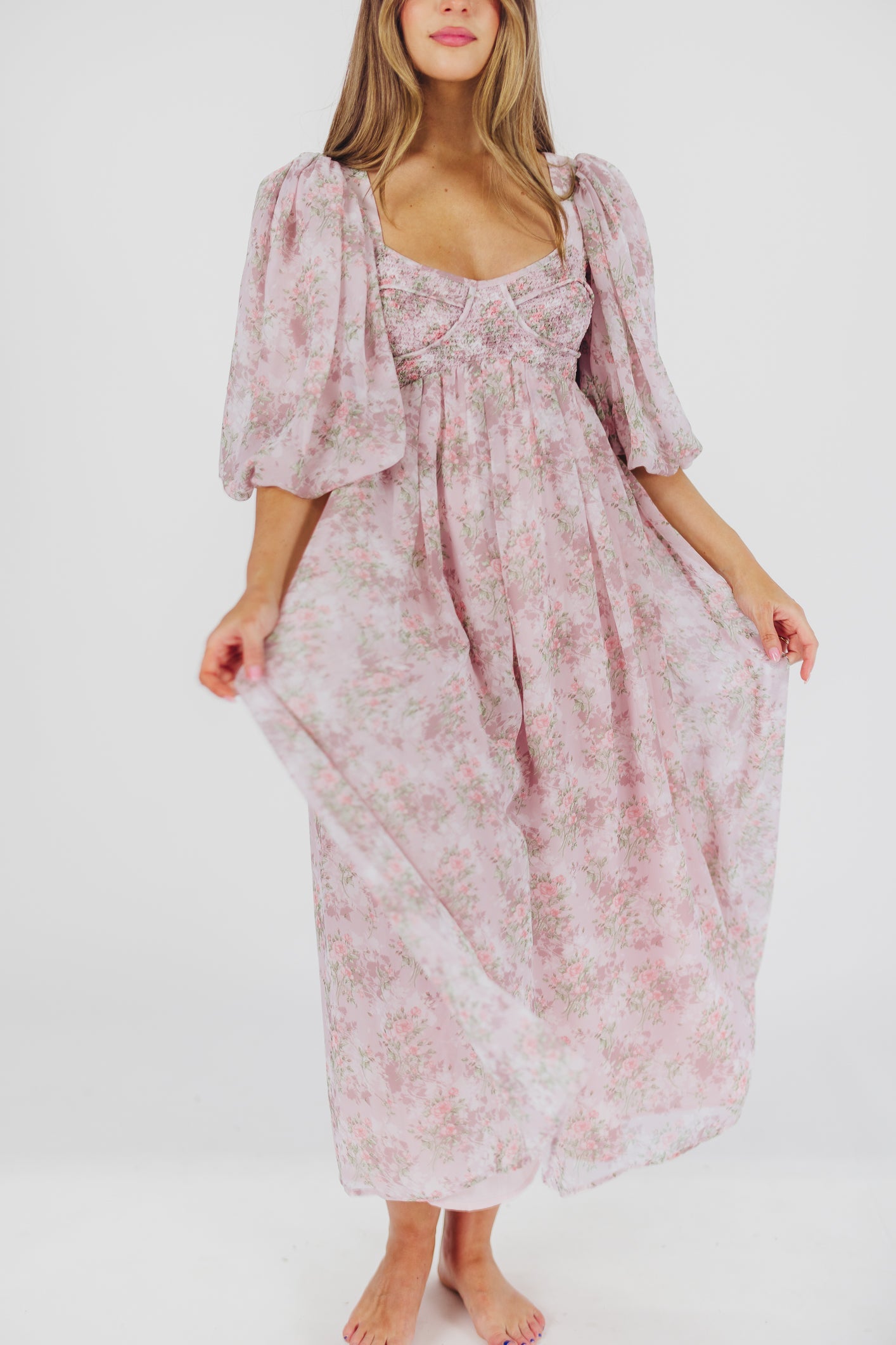 Harlow Maxi Dress in Mauve - Bump Friendly & Inclusive Sizing (S-3XL)