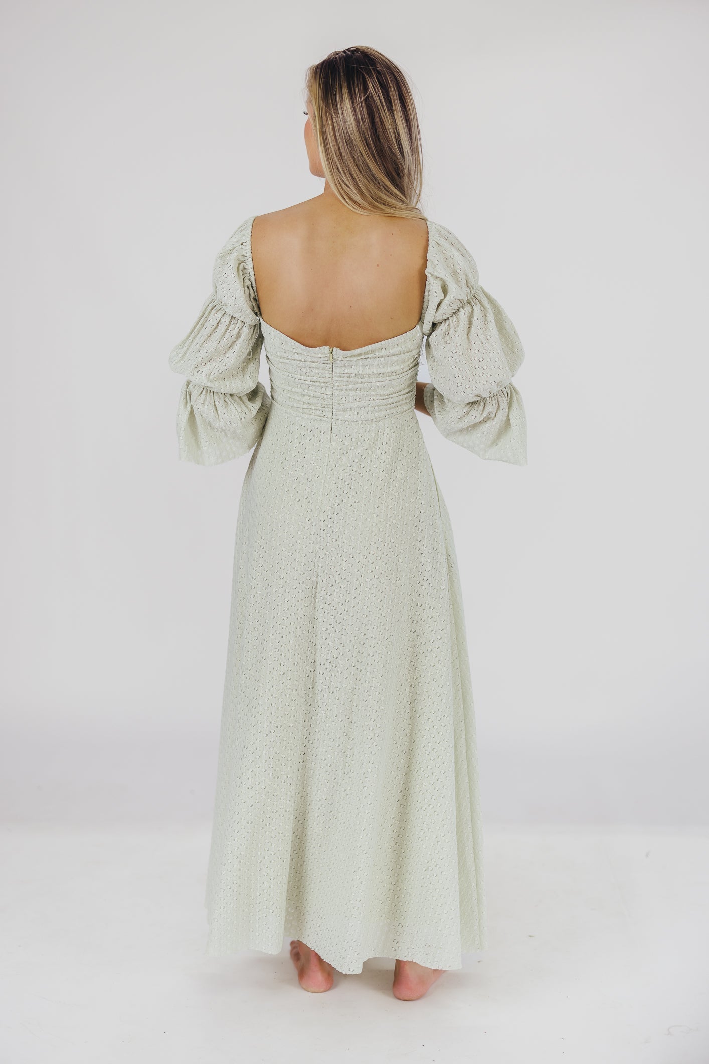 Corrine Tiered Sleeve Maxi Dress with Pockets in Mint - Bump Friendly & Inclusive Sizing (S-3XL)
