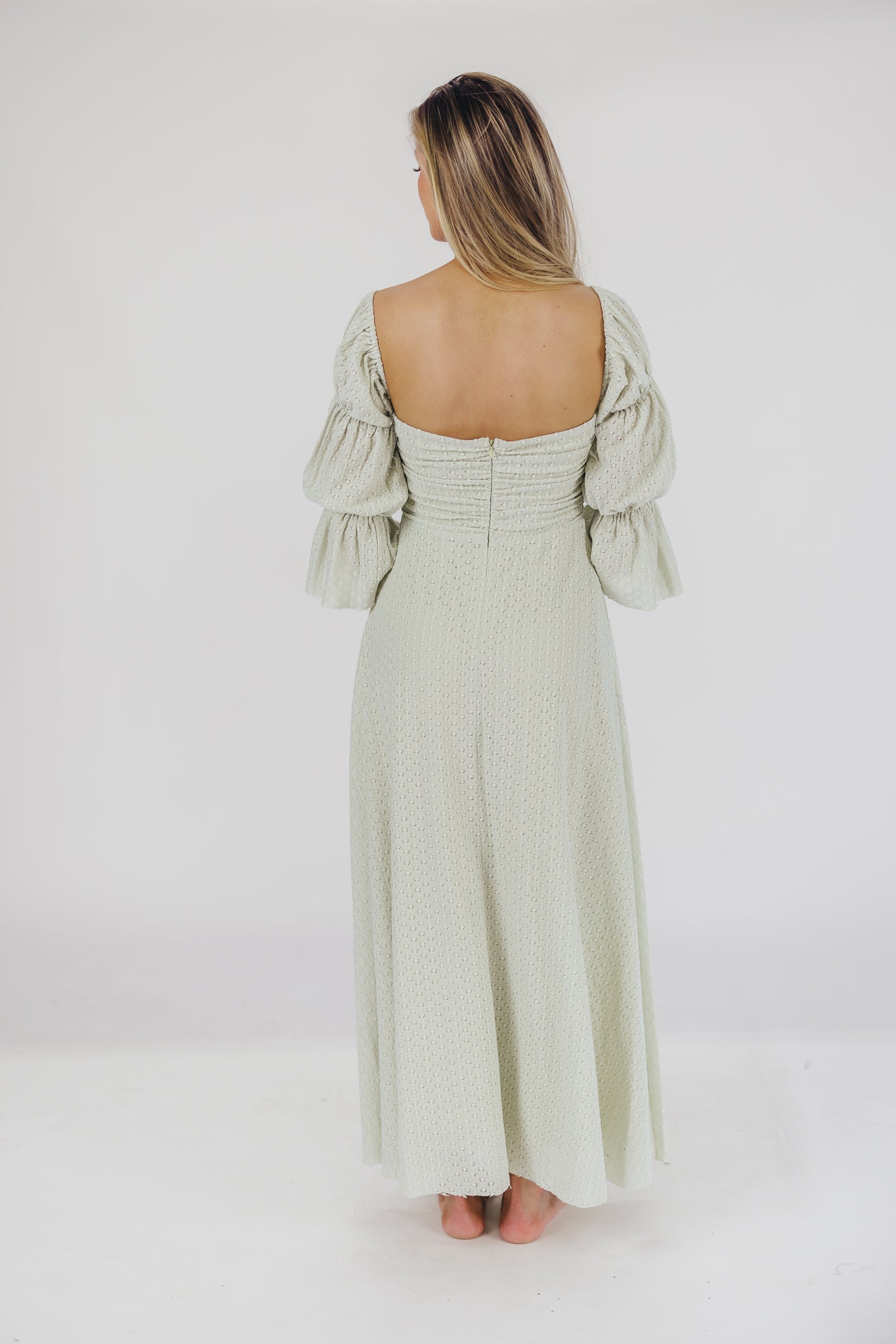Corrine Tiered Sleeve Maxi Dress with Pockets in Mint - Bump Friendly & Inclusive Sizing (S-3XL)