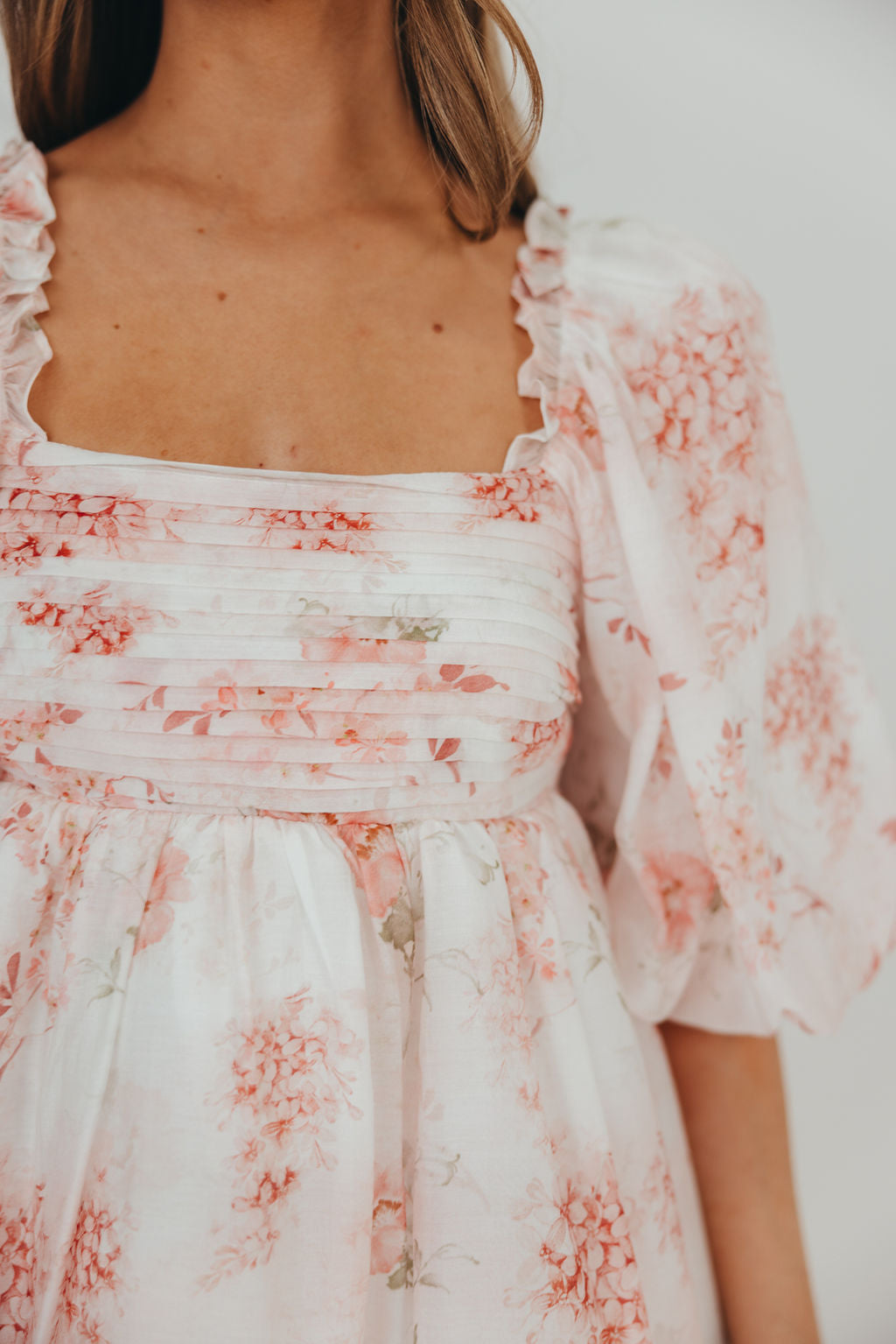 Melody Maxi Dress with Pleats and Bow Detail in Pink Floral - Bump Friendly & Inclusive Sizing (S-3XL)
