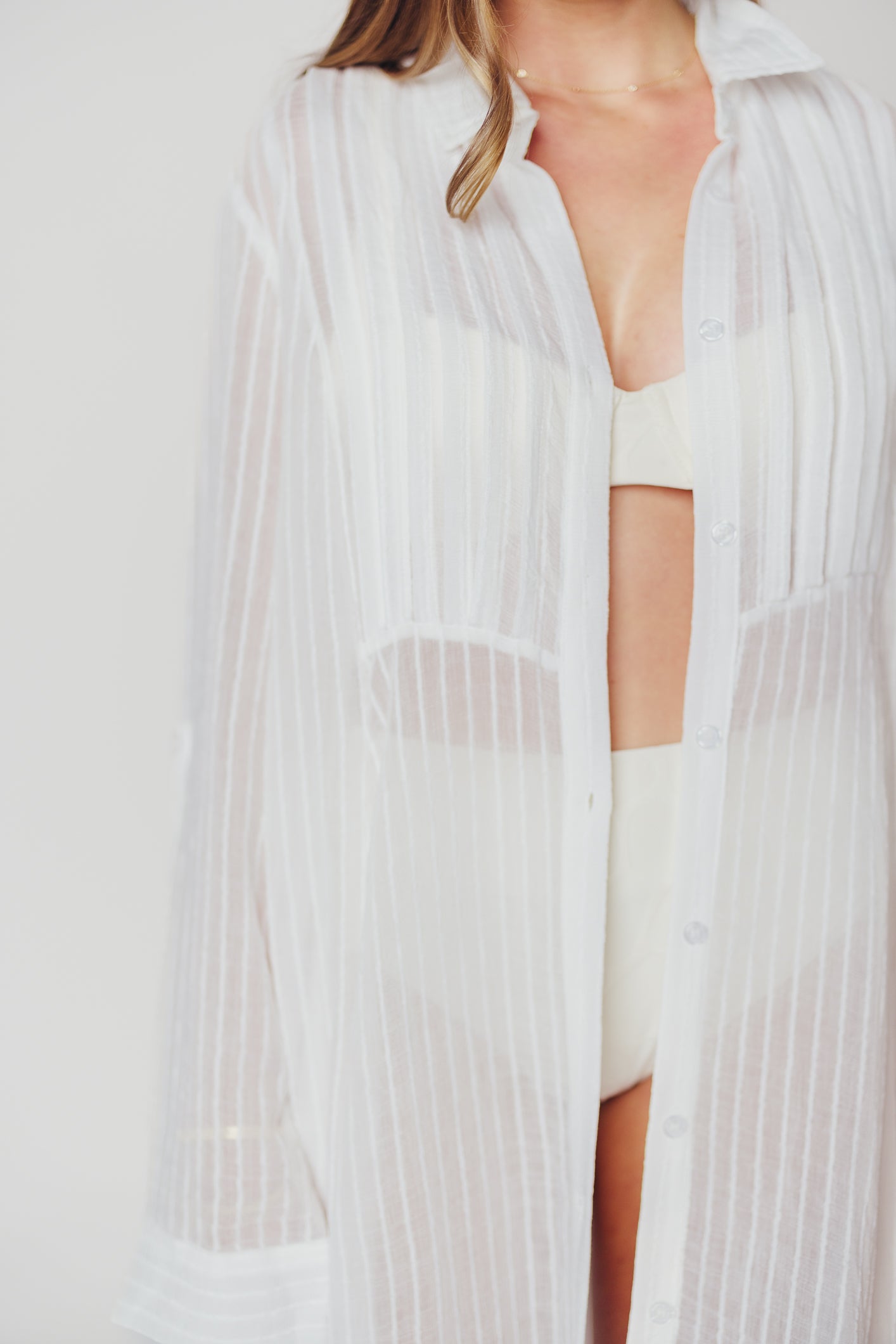 Ready to Resort Button-Down Maxi Dress in Off-White