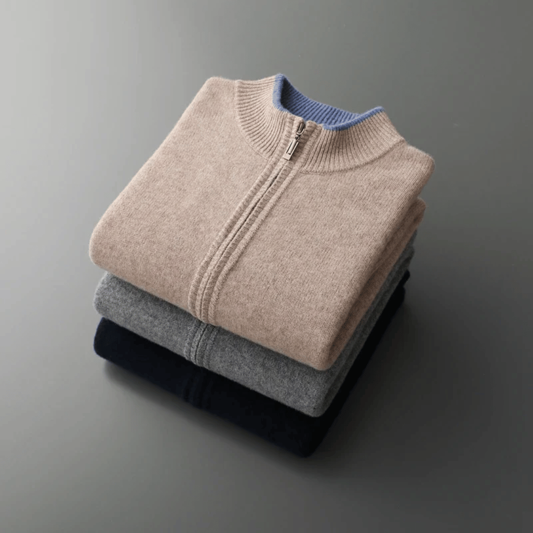 The Amari Cashmere Zip Jacket