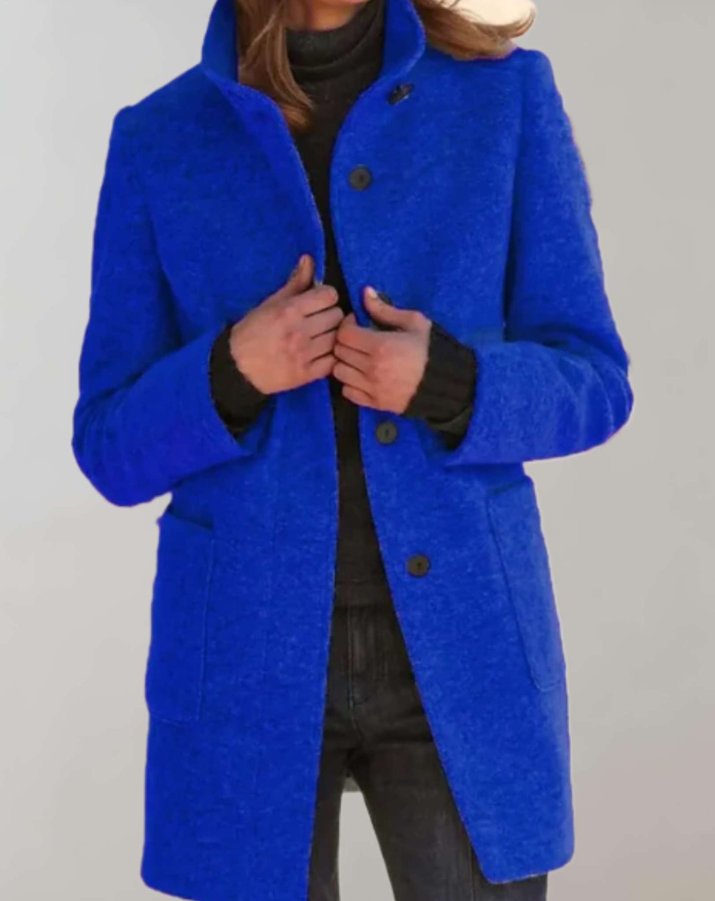 Amy | Elegant Wool Coat with High Collar for Women