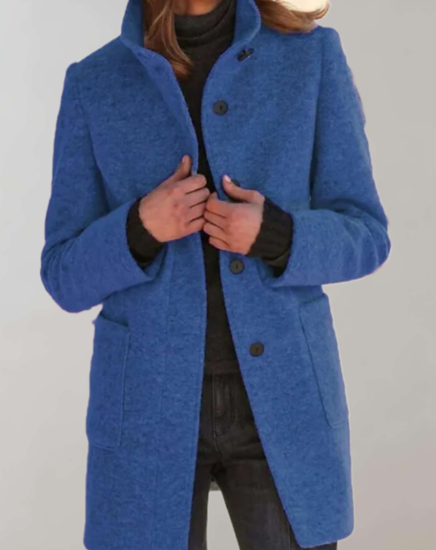 Amy | Elegant Wool Coat with High Collar for Women