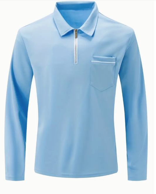 Tom Polo - Stylish Long Sleeve Zipper with Pocket men (Italian design)
