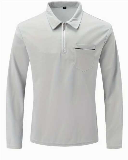Tom Polo - Stylish Long Sleeve Zipper with Pocket men (Italian design)