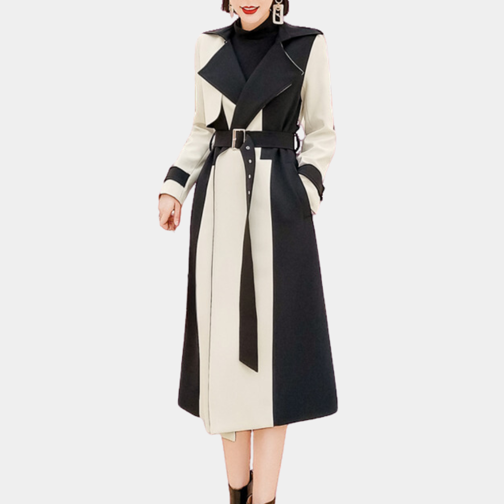 Elegant women's trench coat with belt