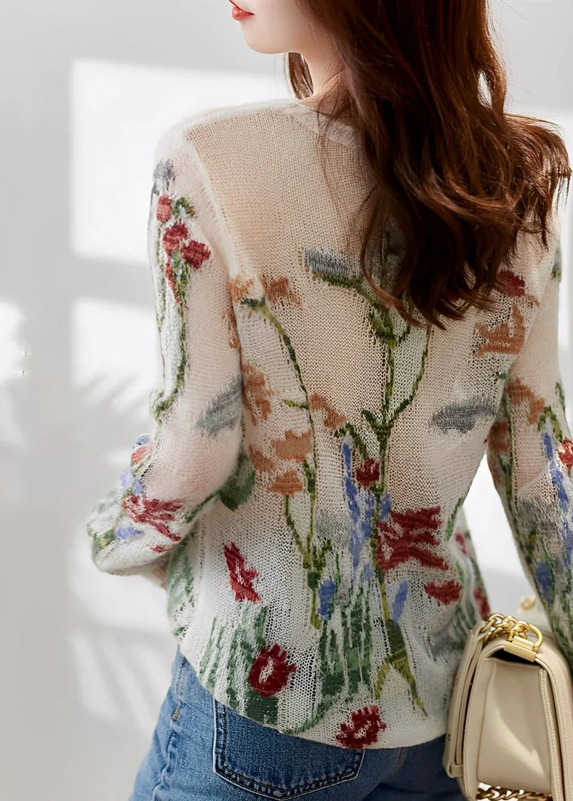 Gisselle floral knit sweater – women