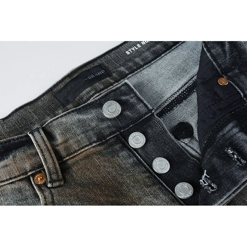 The Thorin Distressed Denim Biker Jeans