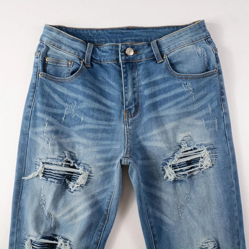 The Draco Distressed Biker Jeans
