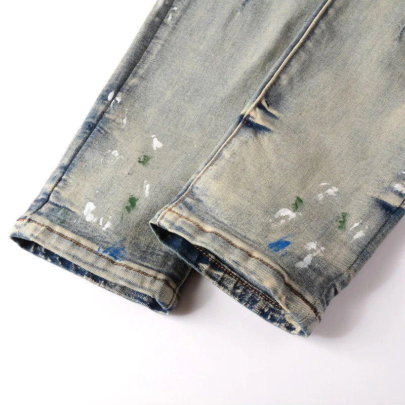 The Somerset Distressed Biker Jeans