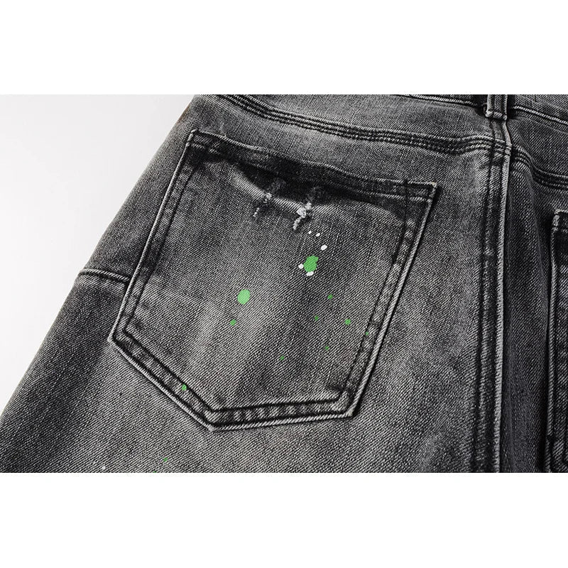 The Thorin Distressed Denim Biker Jeans