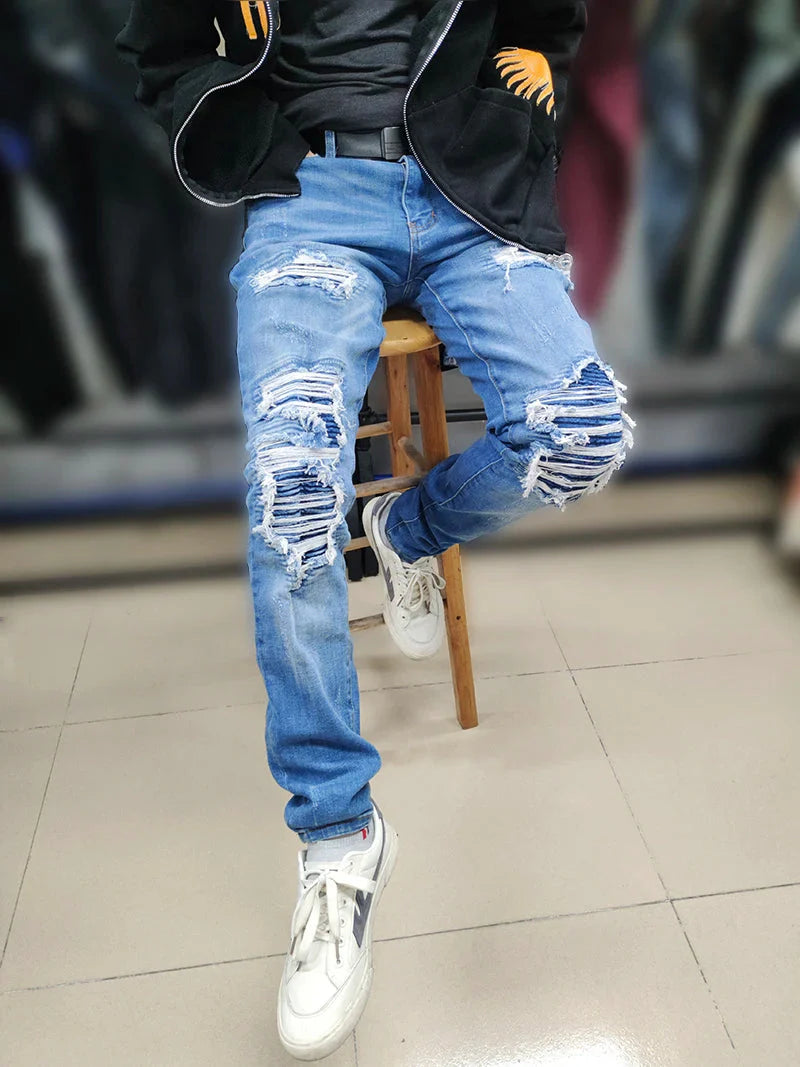 The Draco Distressed Biker Jeans