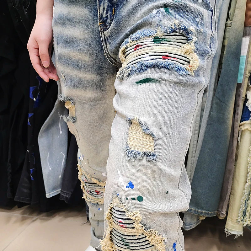 The Somerset Distressed Biker Jeans