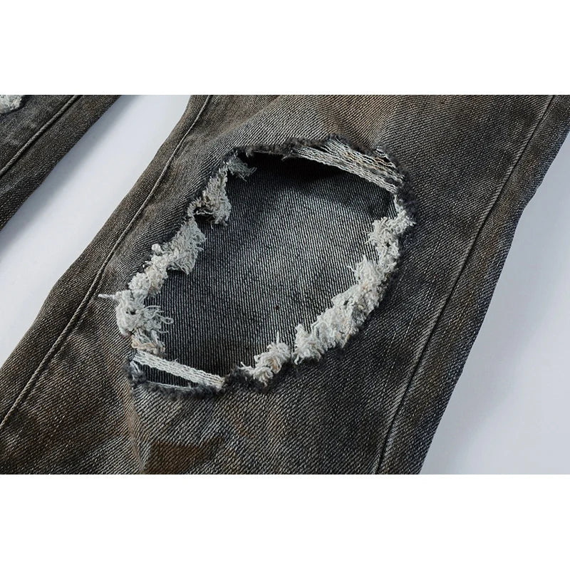 The Thorin Distressed Denim Biker Jeans