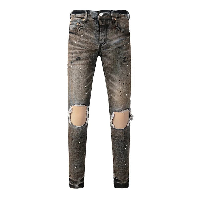The Thorin Distressed Denim Biker Jeans