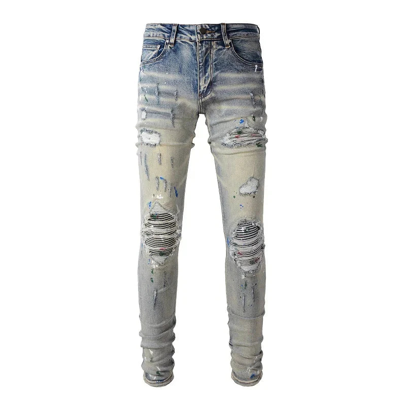 The Somerset Distressed Biker Jeans