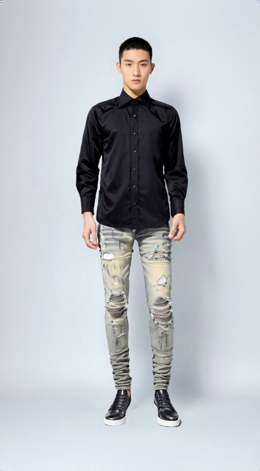 The Somerset Distressed Biker Jeans