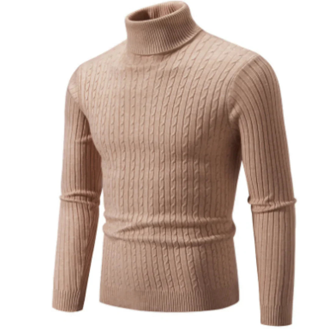 Stylish roll-neck knit sweater for men – warm winter knit
