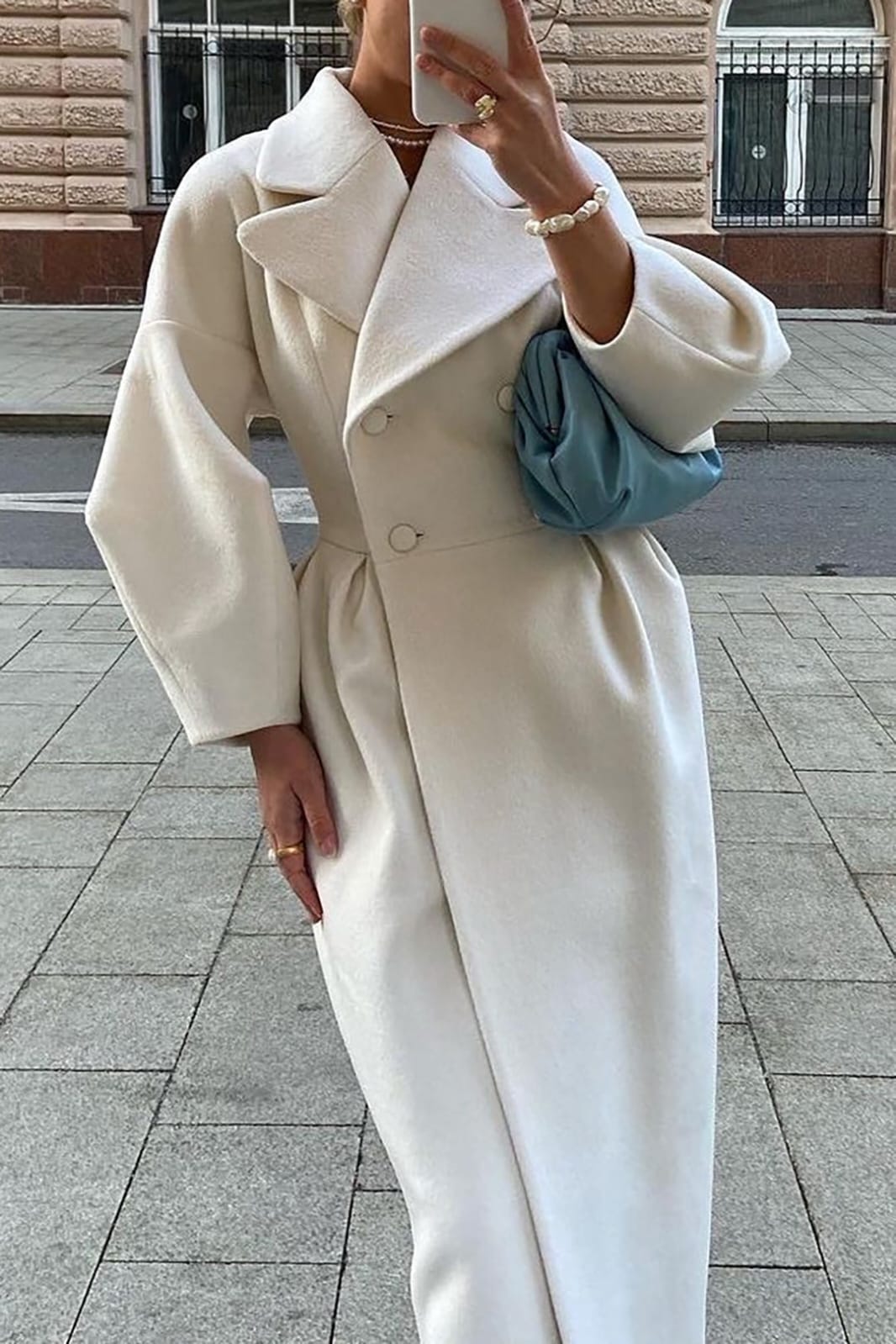 Harper | double-breasted midi coat