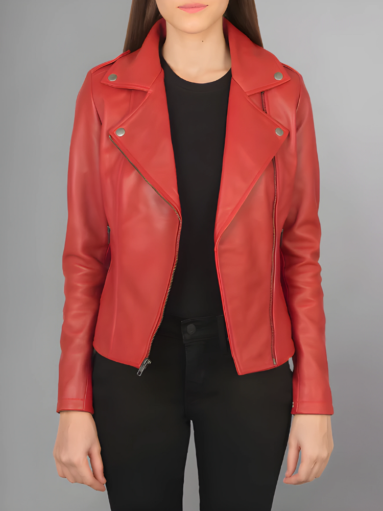 Women Flashback Black Leather Biker Jacket