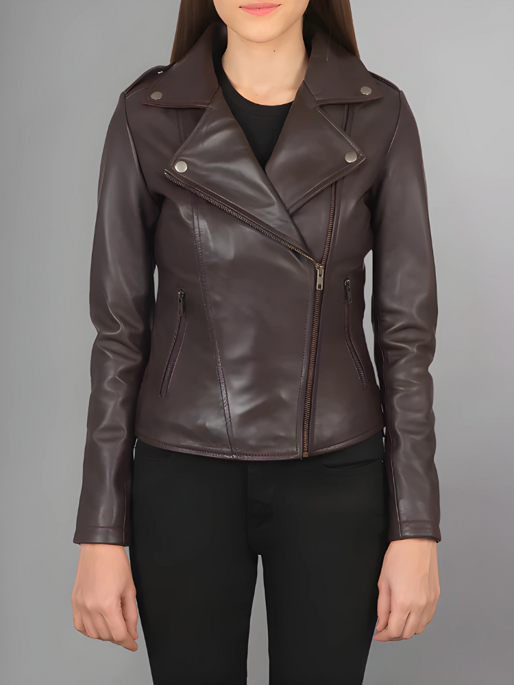 Women Flashback Black Leather Biker Jacket