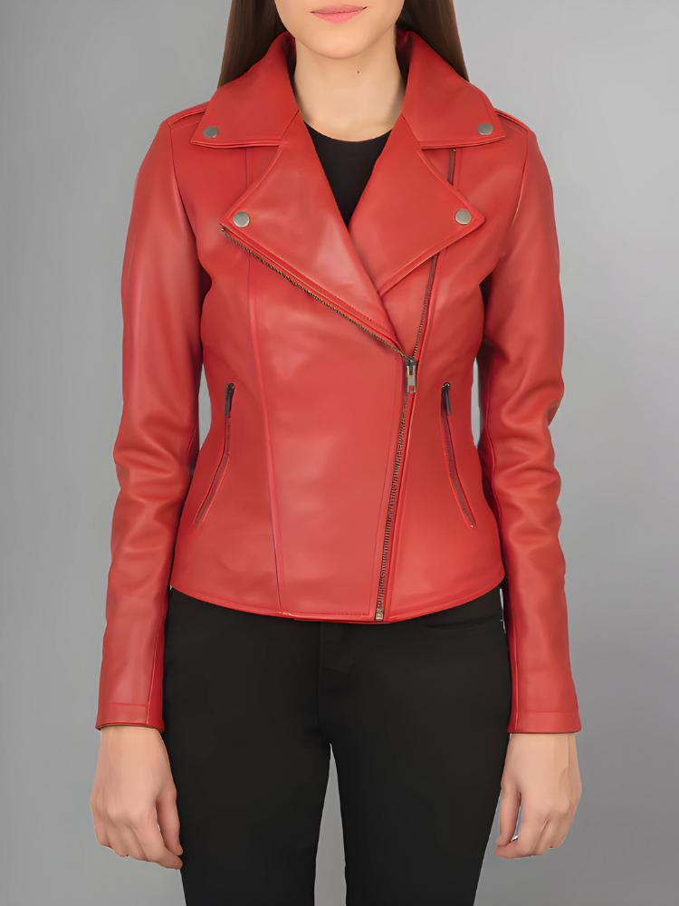 Women Flashback Black Leather Biker Jacket