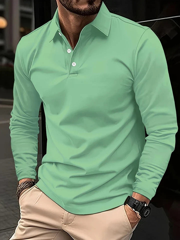 Men’s long-sleeve polo shirt – men