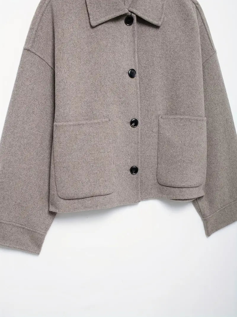 Lyvia | Solid-Colored Jacket with Long Sleeves and Pockets