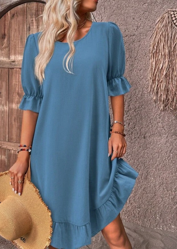 Ruffle Short-sleeved Dress