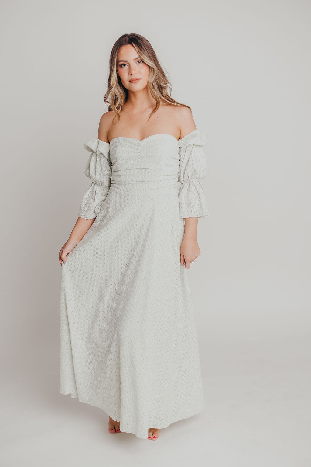 Corrine Tiered Sleeve Maxi Dress with Pockets in Mint - Bump Friendly & Inclusive Sizing (S-3XL)