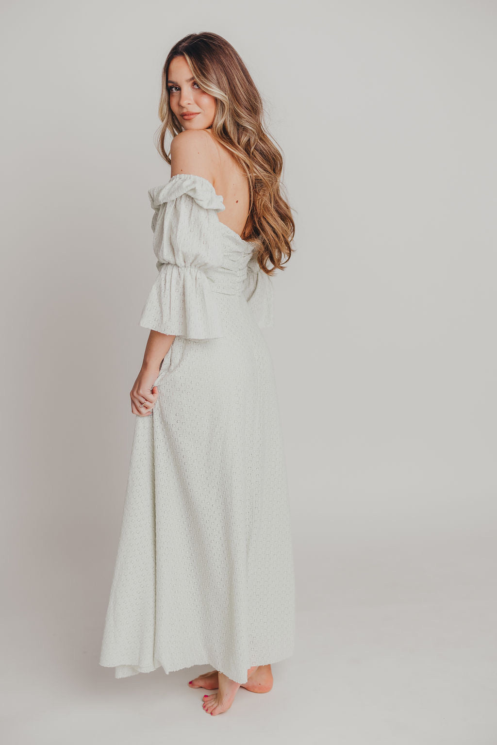 Corrine Tiered Sleeve Maxi Dress with Pockets in Mint - Bump Friendly & Inclusive Sizing (S-3XL)