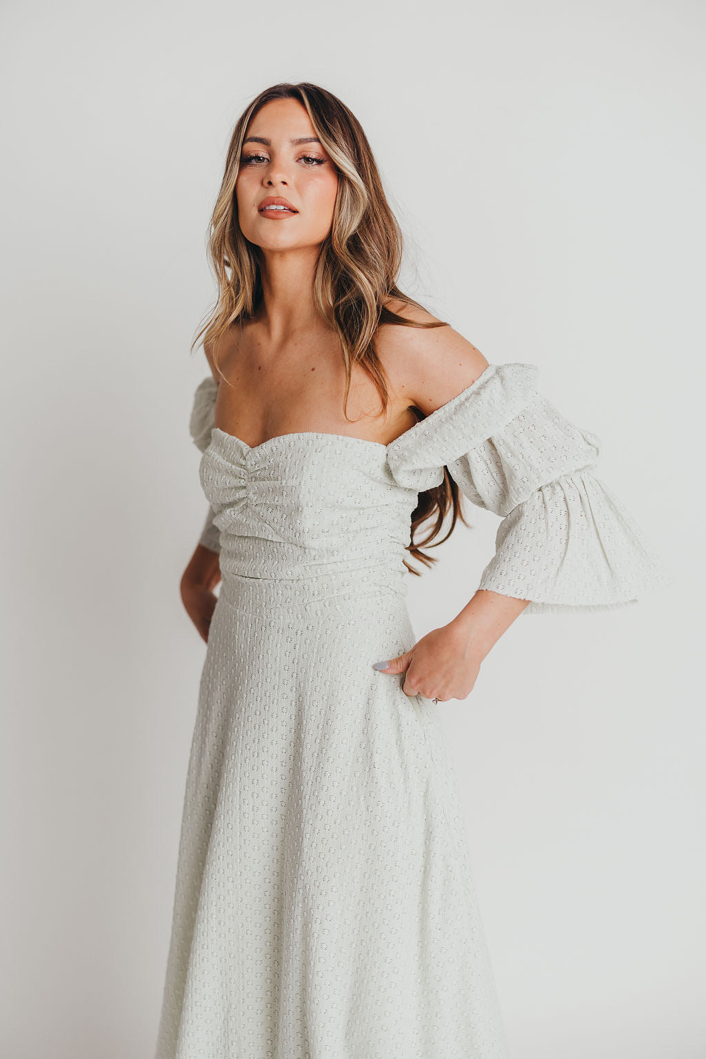 Corrine Tiered Sleeve Maxi Dress with Pockets in Mint - Bump Friendly & Inclusive Sizing (S-3XL)