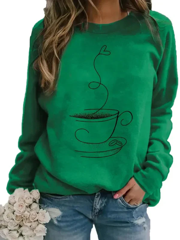 Maja – crewneck sweatshirt with coffee cup graphic print