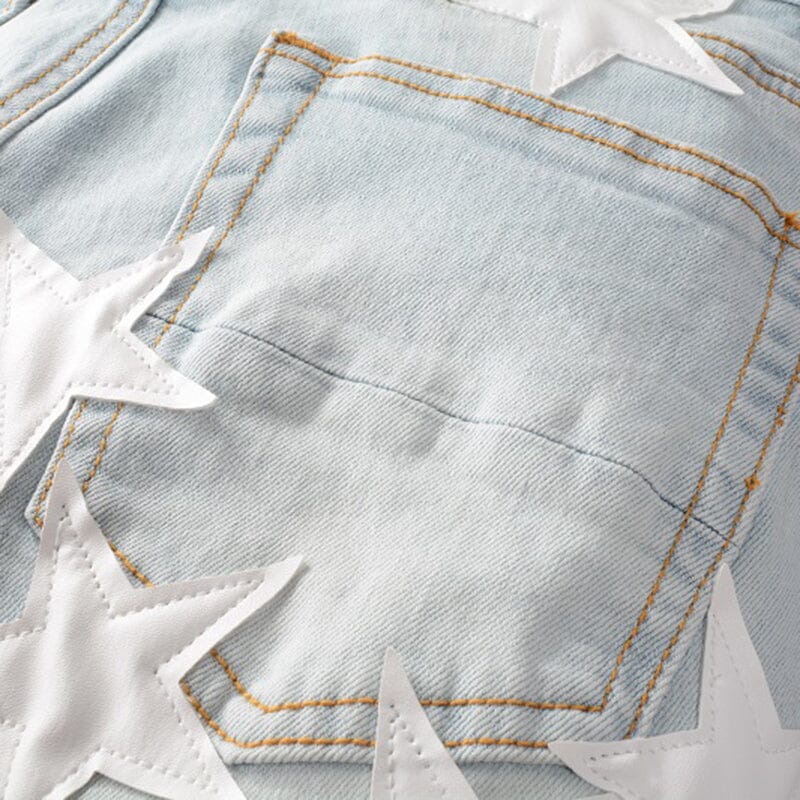 The Hollywood Patchwork Denim Jeans - White
