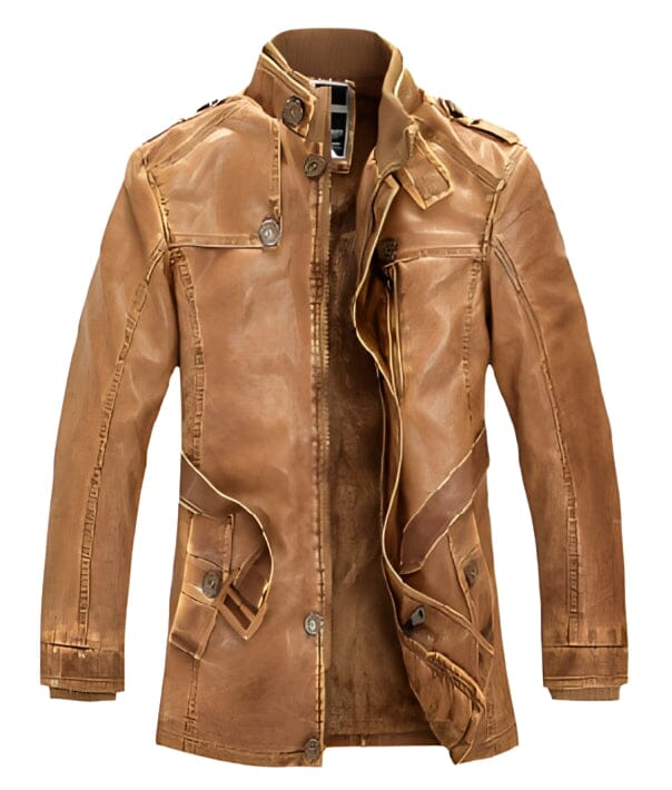 The Olivier Washed-Leather Biker Jacket - Multiple Colors