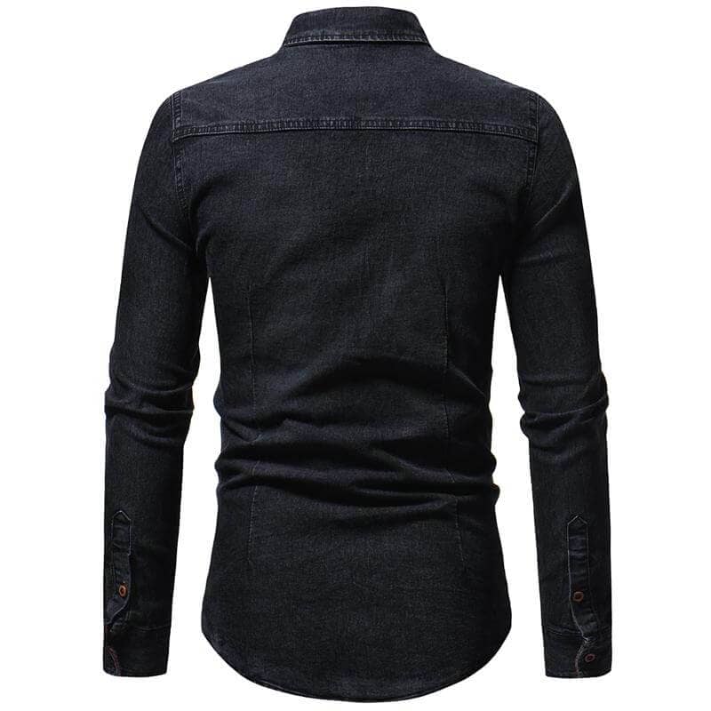 The Frederick Long Sleeve Denim Shirt - Onyx