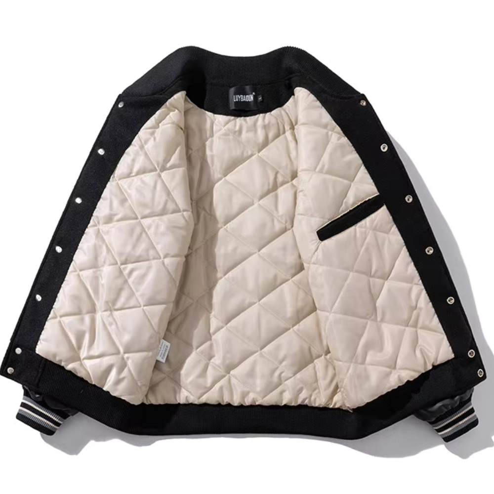 Zach Embroidered Patchwork Bomber Jacket